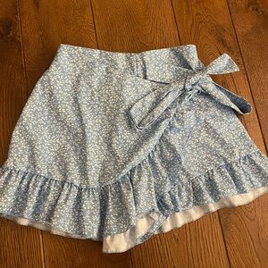 Shein blue floral wrap skort